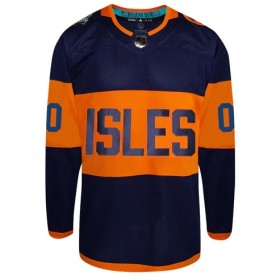 Män Ishockey New York Islanders tröja med eget tryck 2024 Premium Stadium Series Adidas Navy